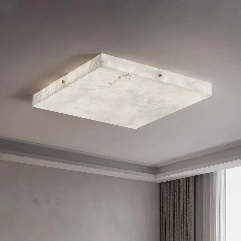 Spanish All Copper Marble Ceiling Light Living Room Aisle Hotel Villa Advanced Indoor Home Furnishings Decorative Lighting Fixtu