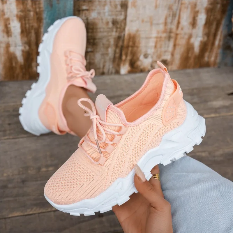 

Tenis Feminino 35-43 Women Sneakers Lady Shoes Trendy Platform Zapatillas Mujer Breathable Socofy Sports Shoes Women Flats 1684