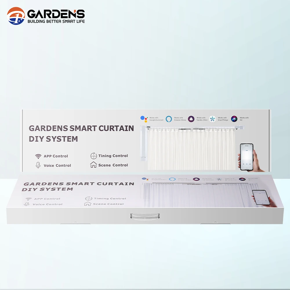 ชุดม่านอัจฉริยะครบชุด เสียงเบา ชุดม่านไฟฟ้า DIY รางม่านพร้อมมอเตอร์ รองรับ Alexa Tuya Wifi ครบชุด 5.2 เมตร
