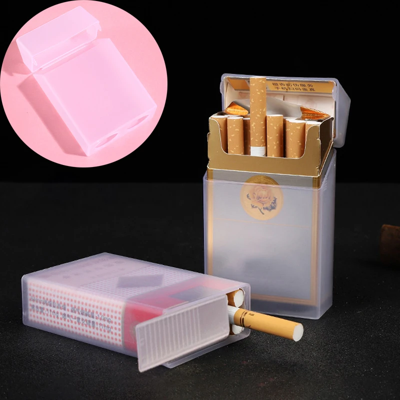 Transparent PP Plastic Cigarette Case Moisture and Compression Resistant 20pcs Flip-top Cigarette Holders