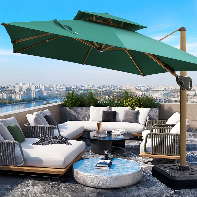 

Luxury Outdoor Patio Umbrella with Sturdy Bases for Garden Restaurant Beach Use Ambulatory Patio Garden Parasol with Led Lights