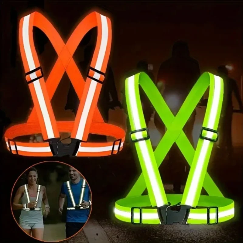 Reflective Vest for Workers Adjustable Harness Reflect Light Vest Belt for Night Riding Jogging Reflective Vests Roadway Safety