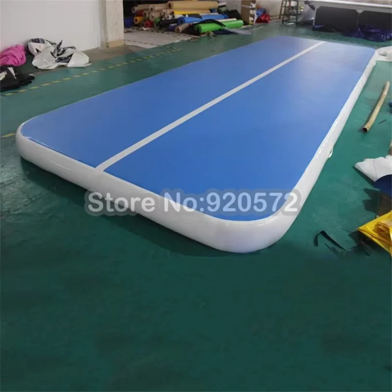 10M Free Pump Inflatable Airtrack Blue Color Gymnastics Mats For Training Bouncing Mat/Tumble Track Air Floor