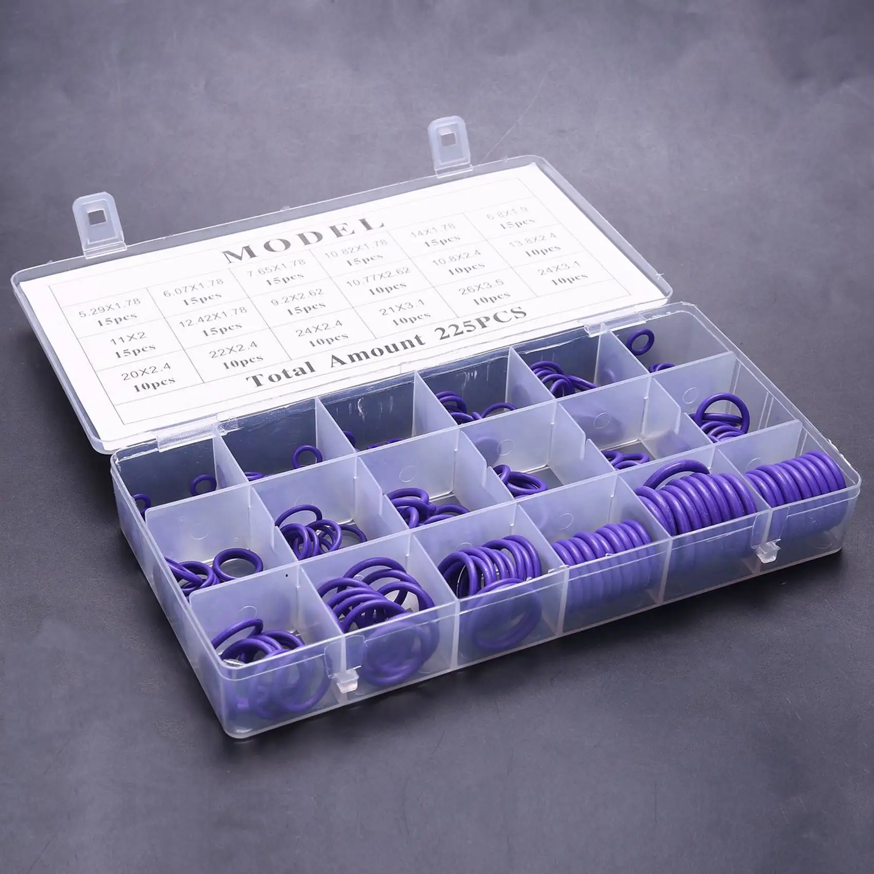 Classy-450Pcs Seal O-Ring R22 R134A Air Conditioning O-Ring Rubber Washer Assortment Pl Car Accessories