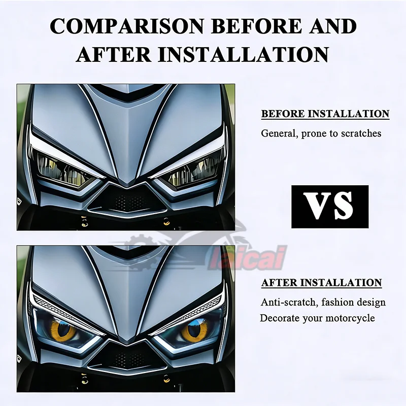 For Kymco Racing 150 Racing150 2022 2023 Cool Motorcycle Headlight Stickers Motorbike Head Light Protective Decals Accessories
