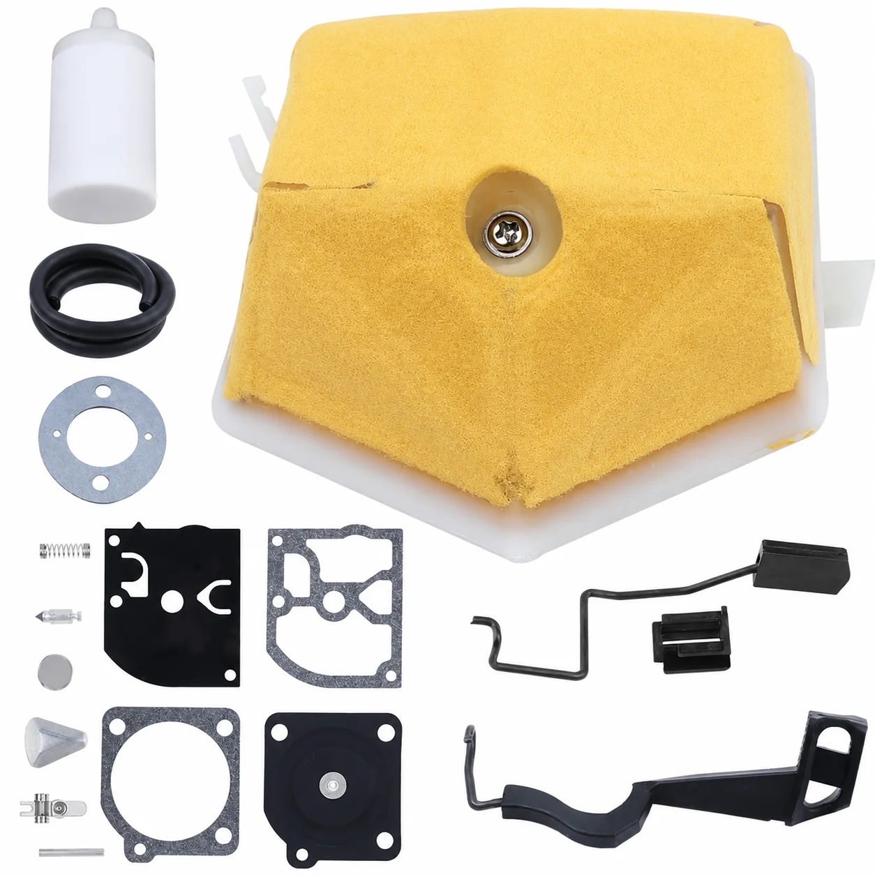 Carburetor Repair Kit Air Filter Fuel Filter & Line Throttle Rod For Husqvarna 55 51 Chainsaw Zama RB45 OEM 501778002 503608401