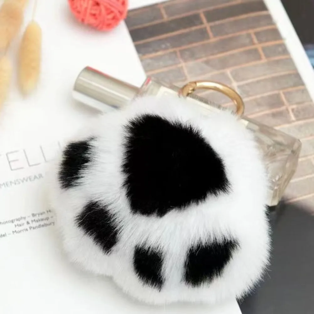 

Stuffed Animal Cat's Paw Fur Keychain Furry Doll Love Cat's Paw Stuffed Keyring Doll Kawaii Cat's Paw Pendant Bag Ornaments