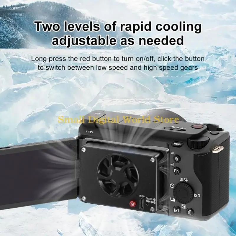 77UB Efficient Camera Cooling Fan Semiconductor Coolers 2-Gear Adjustable for ZVE1/A6700 for R7R8 for XS10 XT4 XH2S Replace