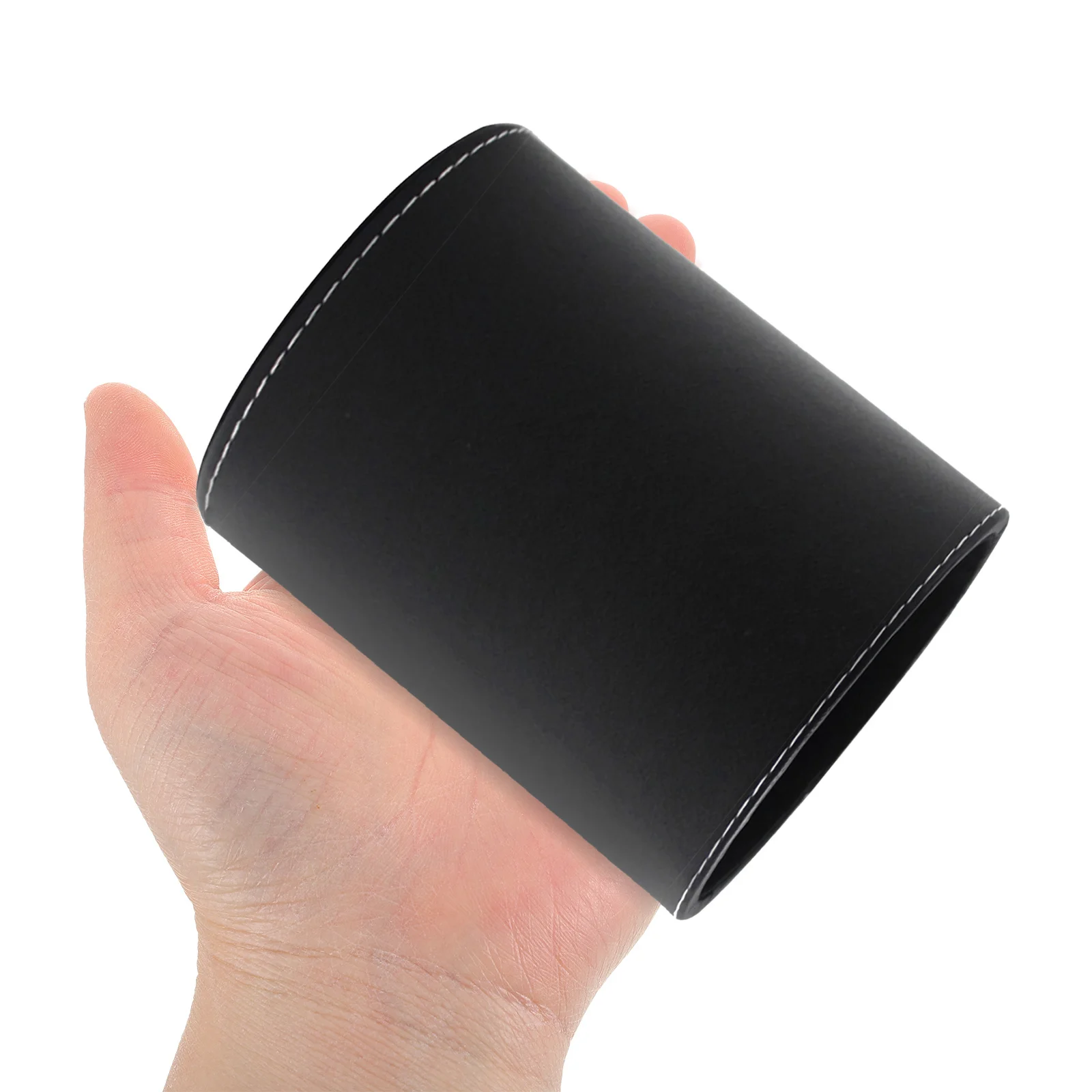 

1pc Round Pen Container Premium Pu Desk Organizer Pencil Storage Box For Home Office Pu Pen Holder For Desk Desktop Use