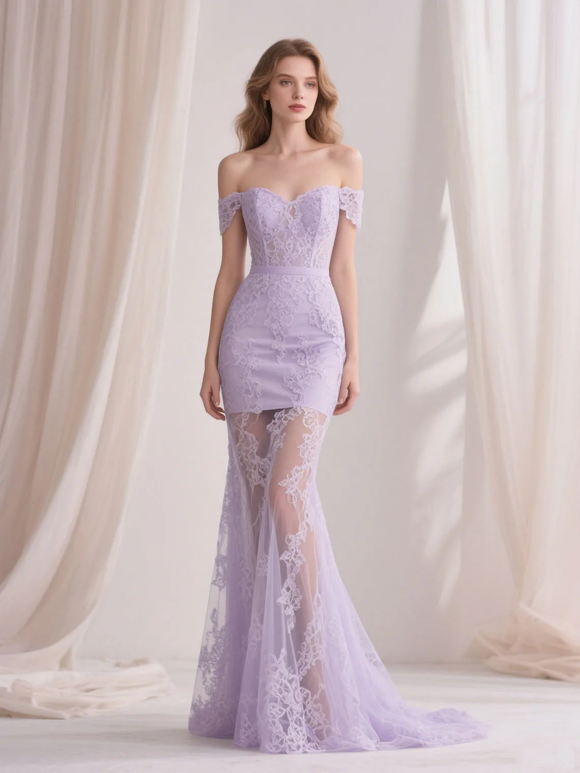 

Sexy Elegant Mermaid Prom Gown Off Shoulder Cap Sleeve Lace Tulle Appliques Sweep Train Wedding Guest Dress 2025 free customized