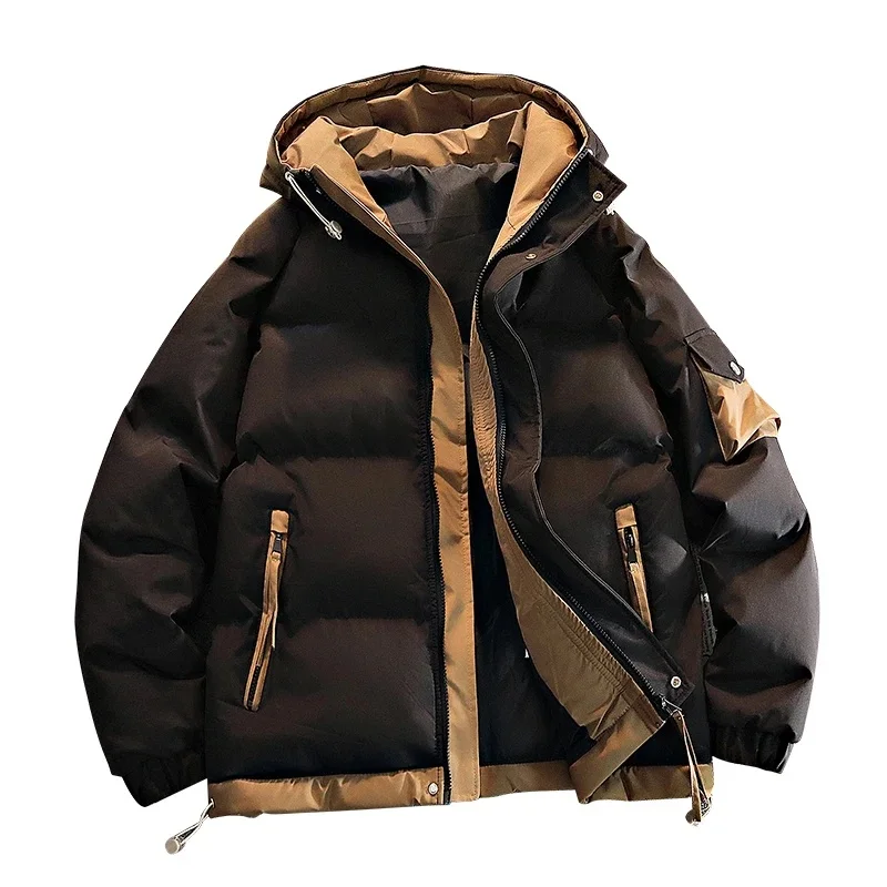 2026 Winter-Spring Korean Style Fashion Casual Loose Thick Coat for Men Comfortable Down Jacket with Zipper Thick and Warm Coat