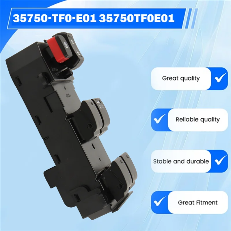【BARU】Saklar Pengganti Power Window Depan Kanan Untuk Honda Mobilio MPV 35750-TF0-E01 35750TF0E01 Kontrol Pengangkat Kaca Jendela