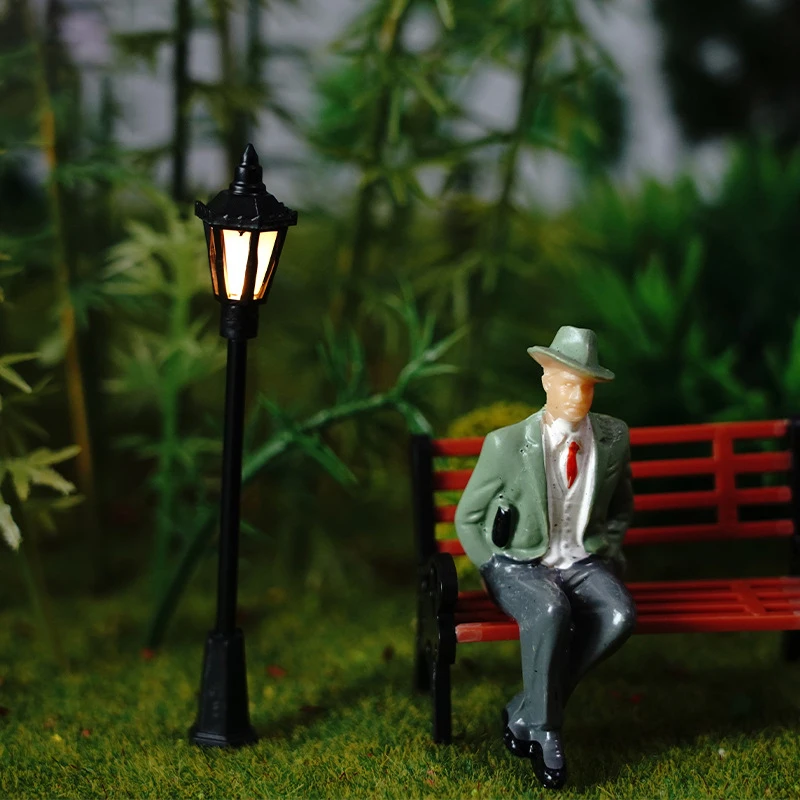 Miniaturowa lampa dziedzińcowa 6,7 cm, 3V LED, zestawy modeli lamp drogowych, materiały do samodzielnego wykonania mikrokrajobrazu, akcesoria do dioramy, 5/10/20 szt.