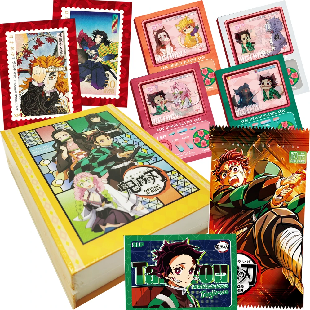 

Demon Slayer Collection Cards Highly Popular Anime Character Retro Fashion Art Stamp Illustration Cards Boys Girls Favorite Gift