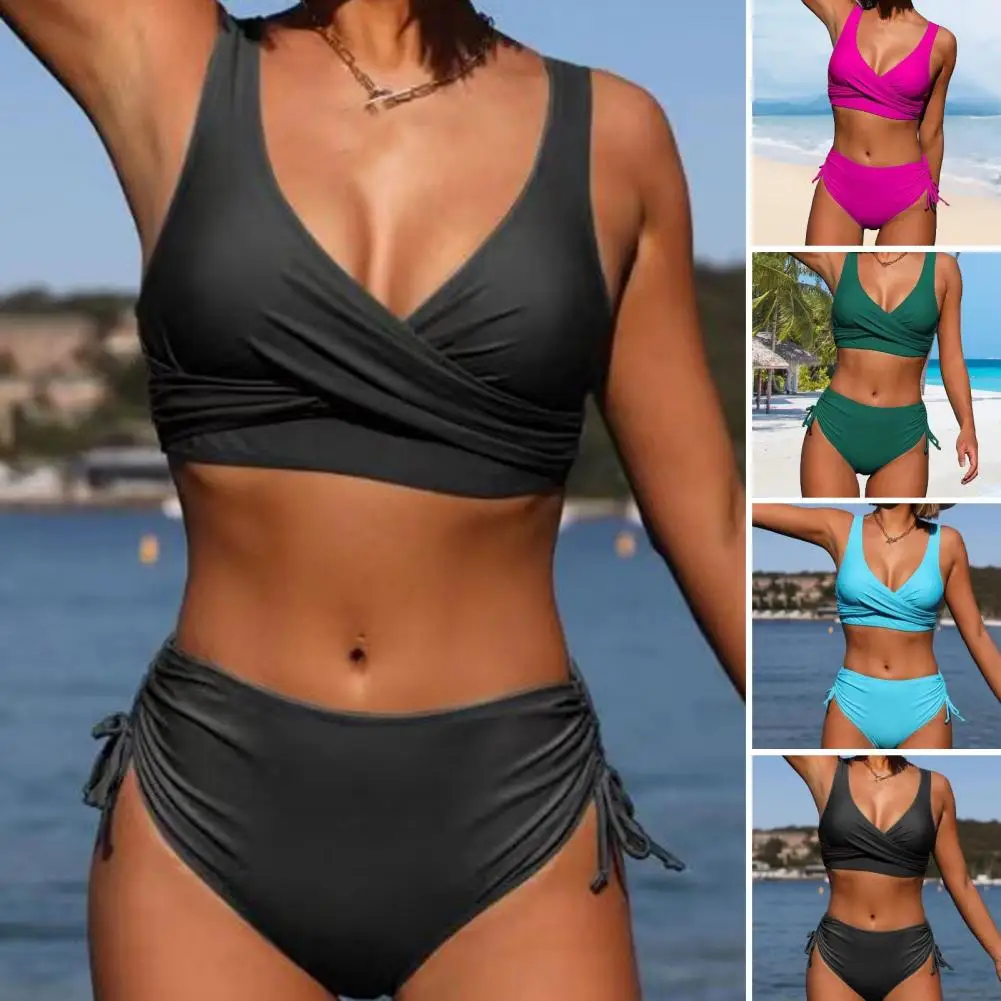 Breathable Bikini Set Stylish Women's Bikini Sets with Tummy Control High Waist Design for Summer Swimwear Fashion Padded