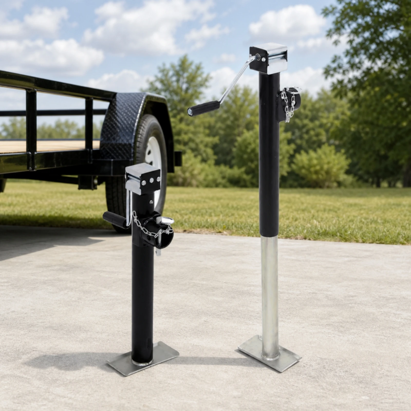 Side-Wind Trailer Jack Cylindrical Side Wind Trailer Jack Heavy-Duty Corrosion-Resistant for RV Owners, Campsite