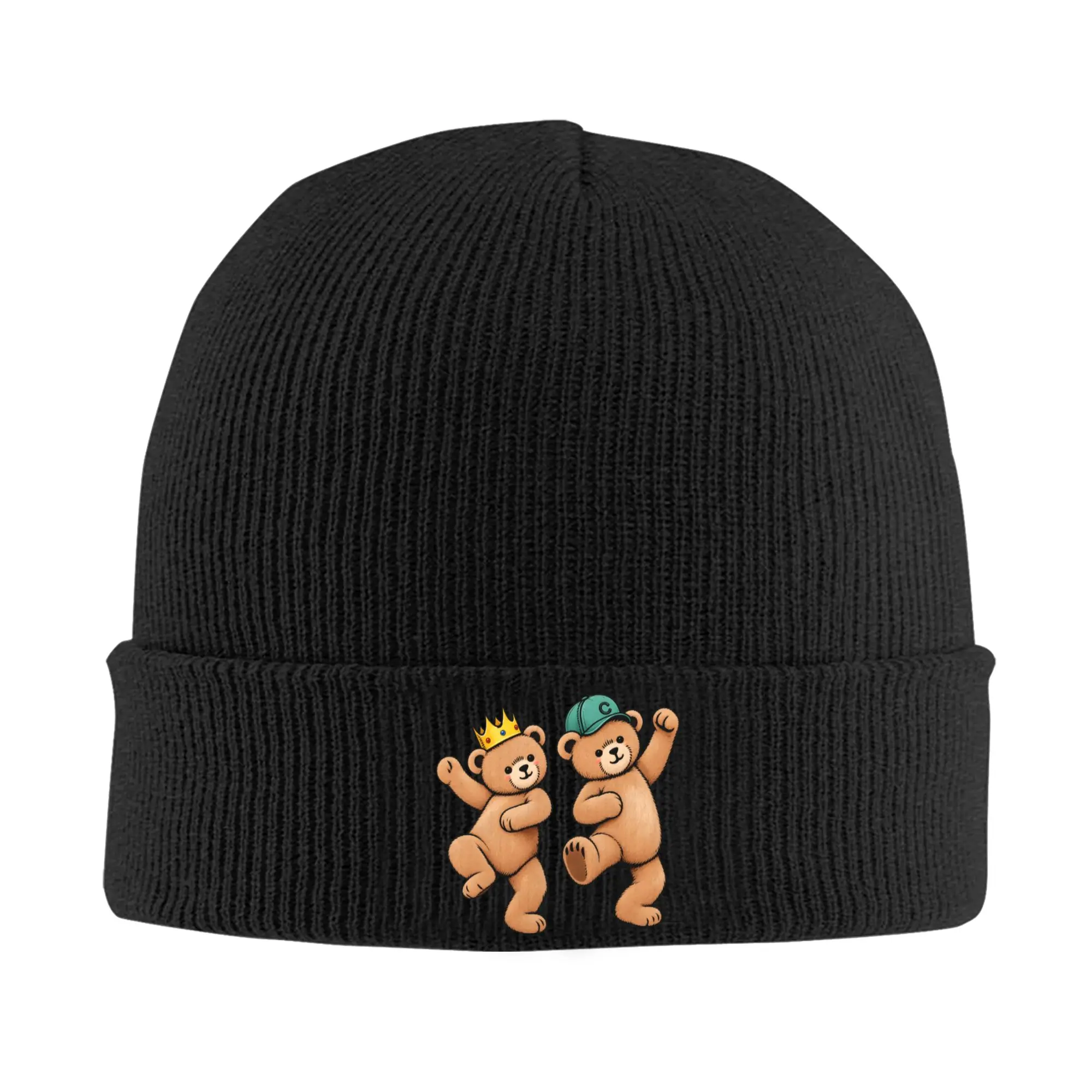 Bncmap  fun time Beanie Hats  Bonnet Hats Men Women Unisex Street Y2K Outdoor Knitted Hat Winter Printed Elastic Caps