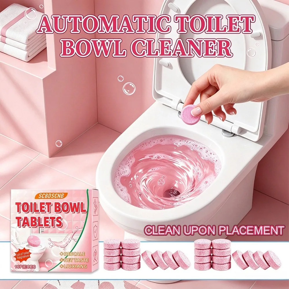 Toilet Bowl Cleaner Effervescent Tablets Powerful Stain Removal Long Lasting Fresh Fragrance Deodorizing Toilet Cleaning Supplie