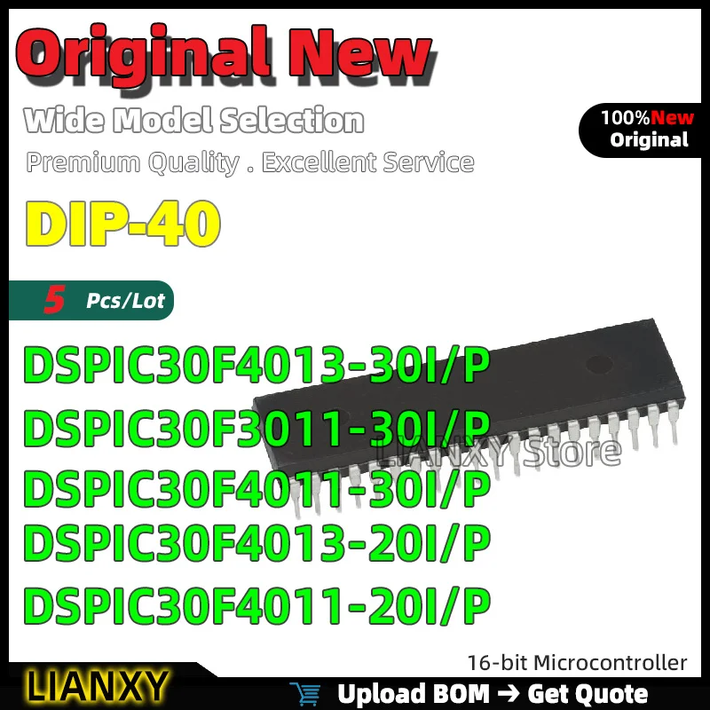 5 uds DIP-40 DSPIC30F4013-30I/P DSPIC30F3011-30I/P DSPIC30F4011-30I/P DSPIC30F4013-20I/P DSPIC30F4011-20I/P nuevo Original