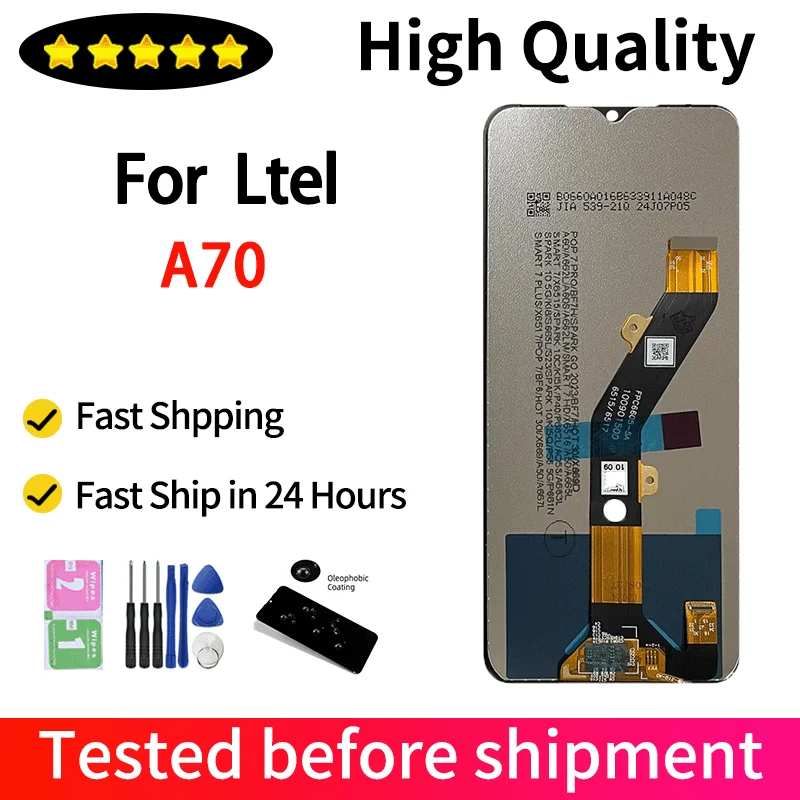 6.6' High Quality For Itel A70 LCD A665L Display Touch Screen Digitizer Panel Assembly Replacement For Itel A70 Display Screen