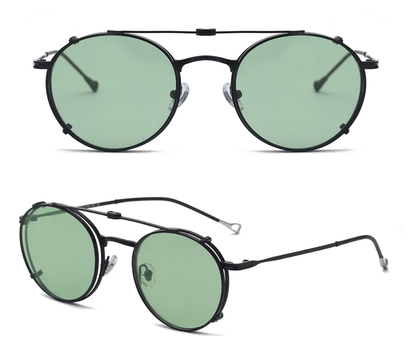 Swanwick Damen-Sonnenbrille mit Metallclip, rund, Retro, faltbar, polarisiert, für Herren, Vintage, optisch, grün, blau, heiß begehrt – Detail 8