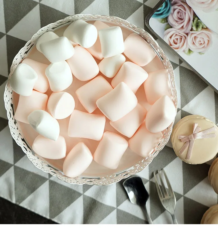 10 Stück künstliche Marshmallows, künstliche Süßigkeiten, Kuchendekoration, Dessert-Kuchendekoration für Schaufensterfotografie, künstlicher Zucker – Detail 2