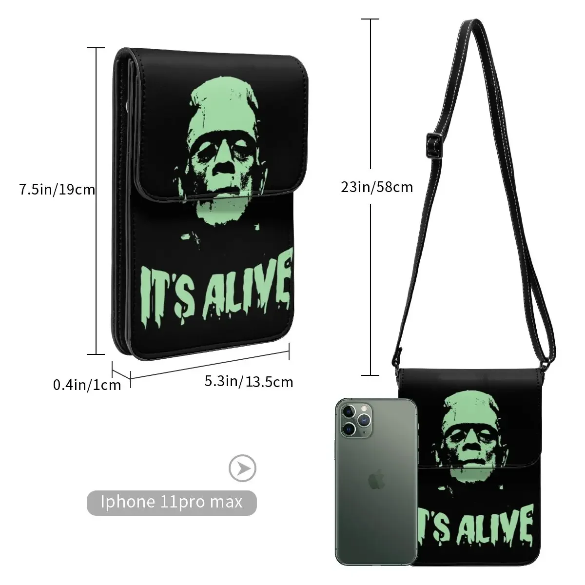 FRANKENSTEIN Alive Shoulder Bag Novel Bulk Funny Mobile Phone Bag Leather Outdoor Student Bags