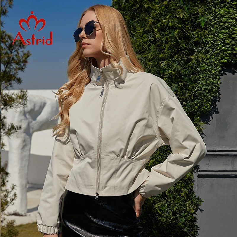 Astrid Women's Jacket Casual Slim Trench Coat Women Short Tops Standing Collar Long Sleeve Female Outerwear Spring 2022 ZS-DS53