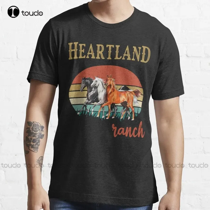 Heartland Ranch Sunset  Heartland Retro Vintage Horse Lovers Horse Owner Trendy T-Shirt New Popular Xs-5Xl