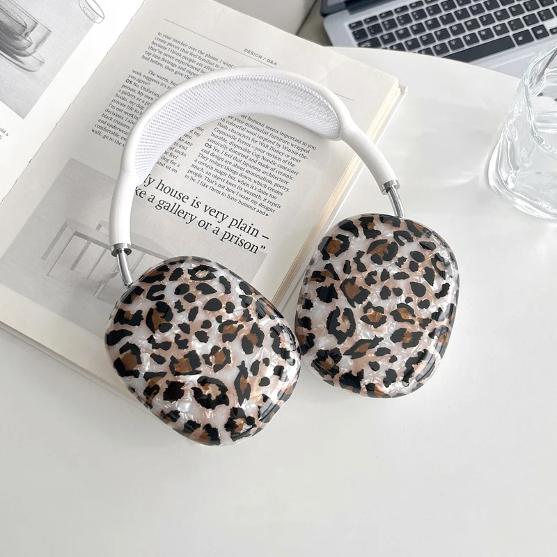 Роскошный чехол с леопардовым принтом для наушников, силиконовый чехол для Airpods Max, защитный чехол IMD для наушников Apple Airpods Max, аксессуары для наушников
