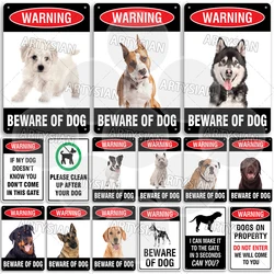 Beware of Dog Metal Sign Warning Plaque Labrador Bulldog Cairn Terrier Rottweiler German Shepherd Malamute Bichon Frise Pit Bull