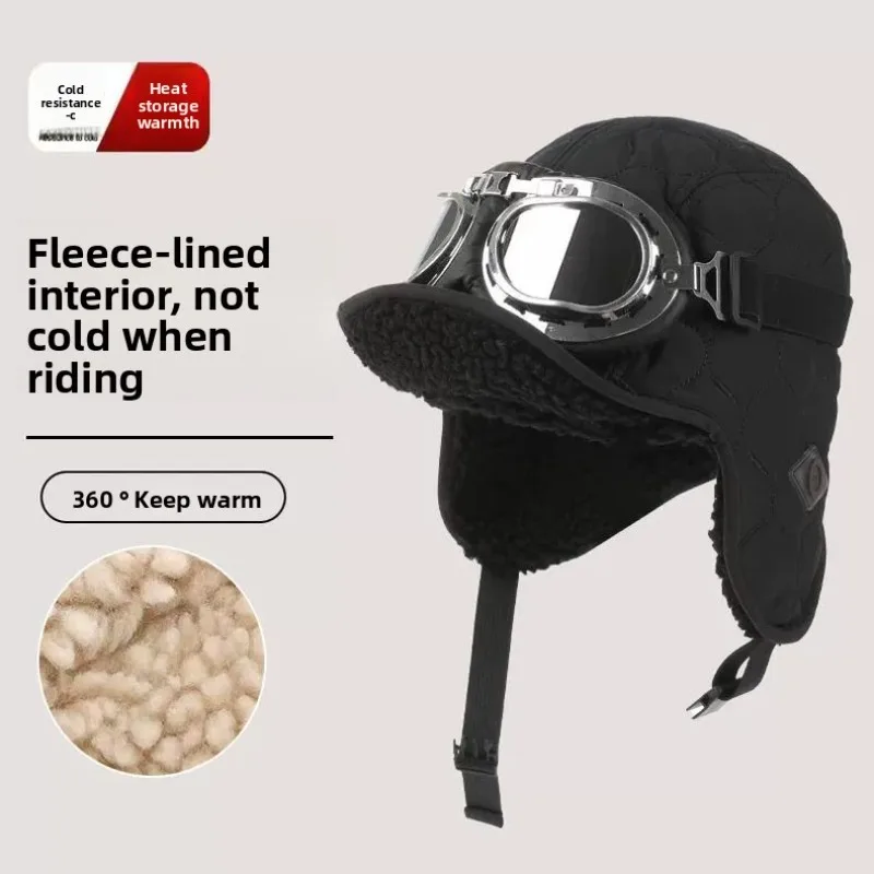 الشتاء خوذة بطانة قبعة حماية الأذن صوف الضأن الحراري بالاكلافا دراجة كهربائية ركوب الرياضة في الهواء الطلق يندبروف قناع للتزلج النساء #5