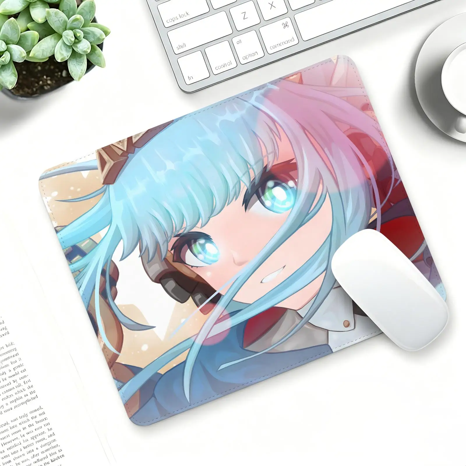 genshin impact Ineffa Mouse Pad Regular gaming mouse pad  Office mouse pad Laptop desk mat Stitched edge S/M/L size mouse pad
