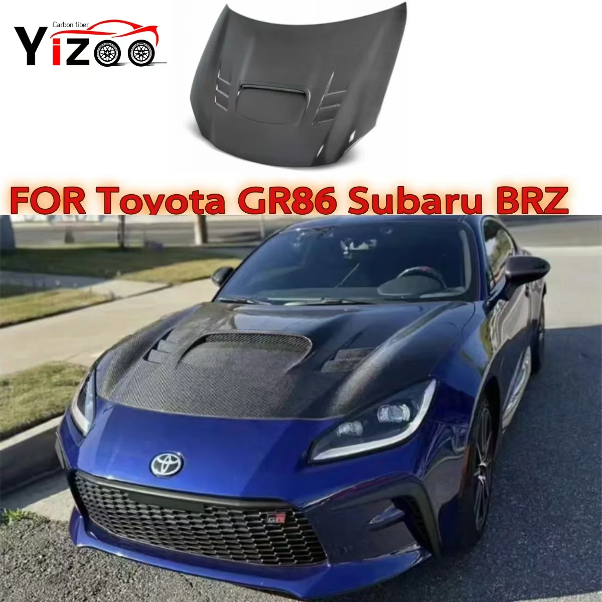 

Dry Carbon Fiber Front Bumper Engine Hood Cover For Toyota GR86 Subaru BRZ 2019+ Car Air Intake Vent Panel Bonnet Body Kit