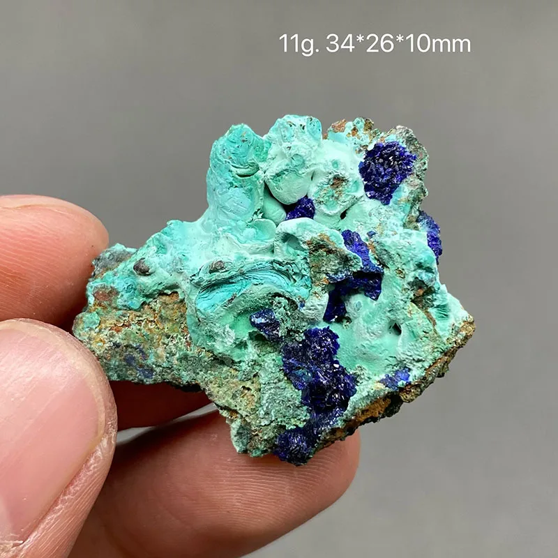 Spécimen minéral symbiotique Azurite, province d'Anhui 100% naturelle, pierres et cristaux de cristal, collection de pierres de guérison