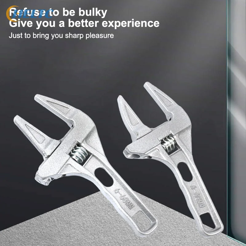 Mini Adjustable Bathroom Adjustable Wrench Strong Clamping Large Open End Multifunctional Spanner Bathroom Repair Tool