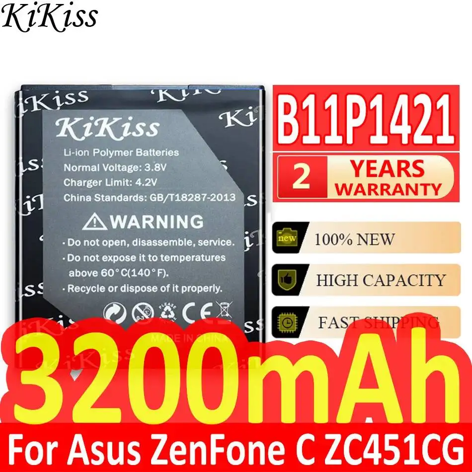 

3200mAh Mobile Phone Battery B11P1421 For Asus Zenfone C ZC451CG Z007 High Capacity High Compatibility