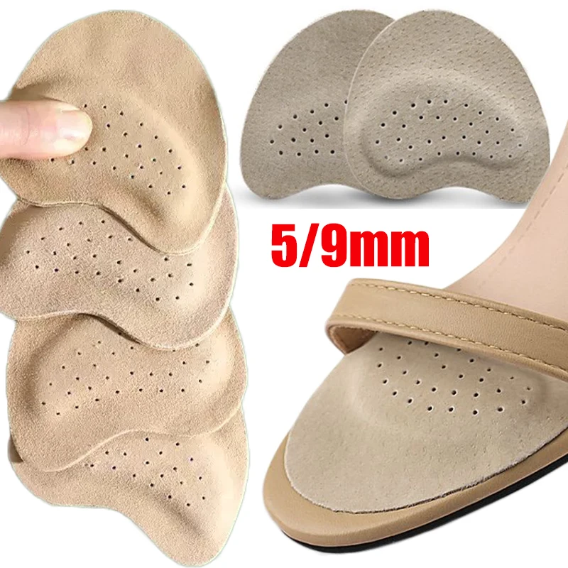 

2pcs Sandals Anti-slip Stickers Leather Forefoot Pad Women High Heels Pain Relief Insert Insoles Toe Cushion Foot Care Shoes Pad