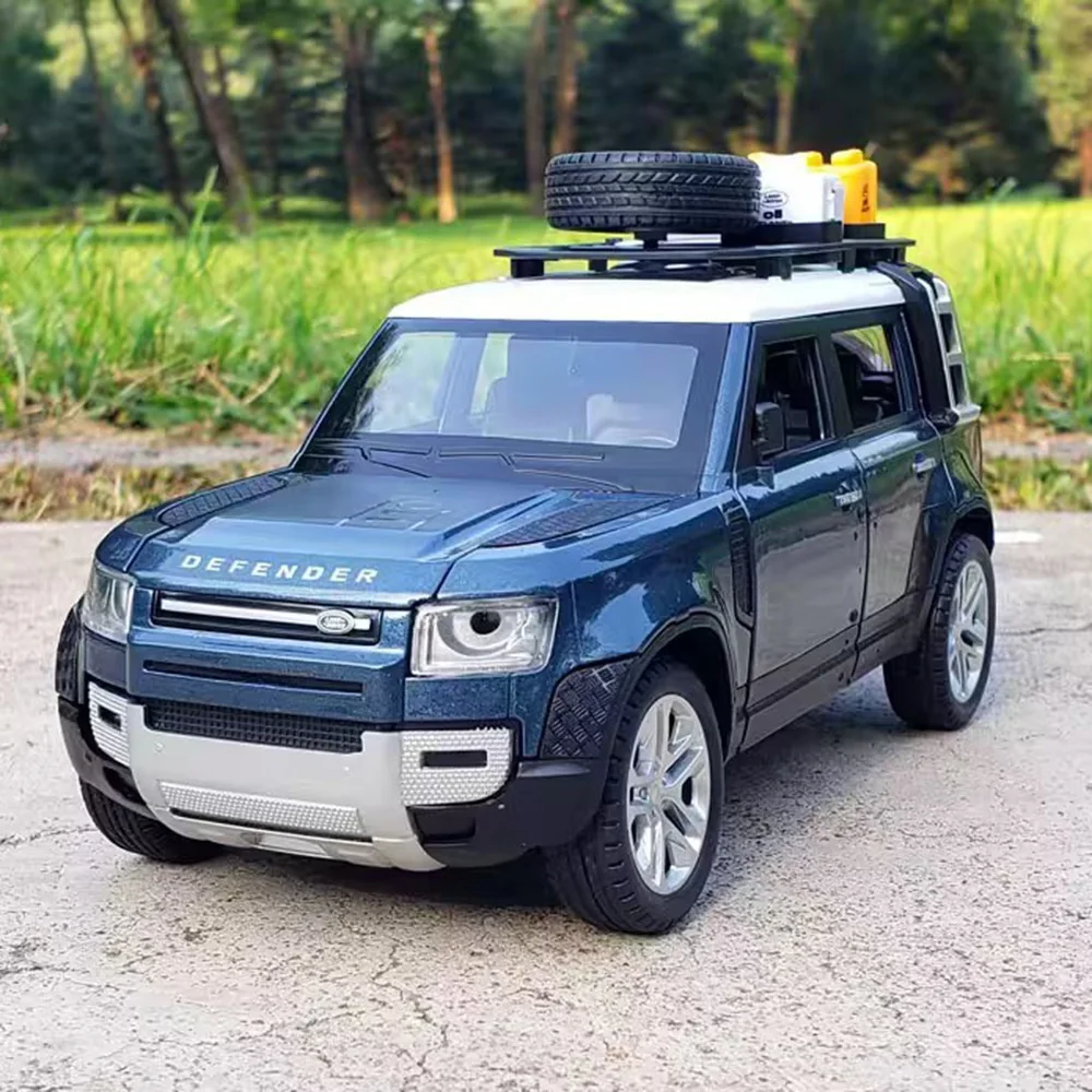 1:24 Land Rover Defender Model Car Toy Alloy Diecast Metal SUV Car Model with Removable Tools Off Road Vehicle for Boy Toys Gift