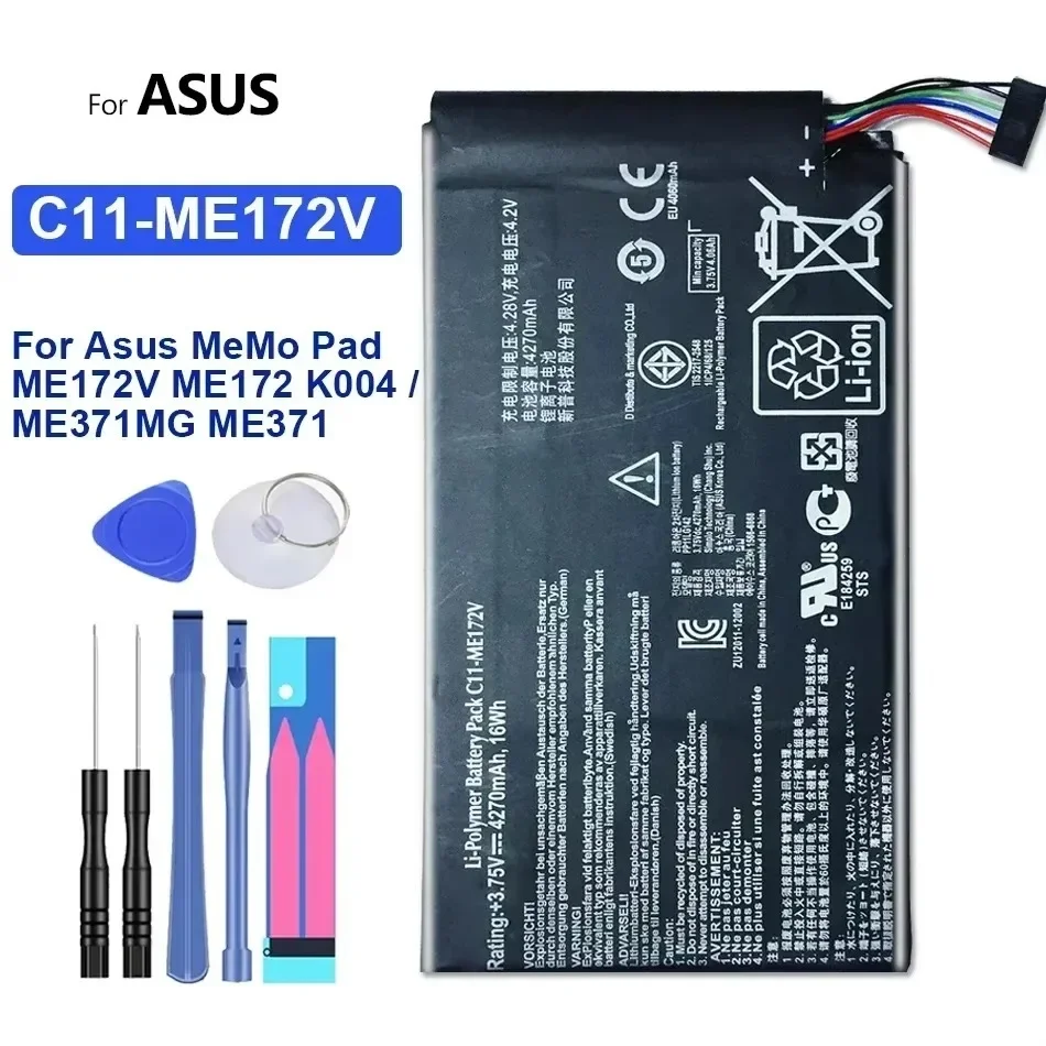 Bateria do tabletu 4270 mAh do tabletu Asus MeMo Pad ME172V ME172 K004 / ME371MG ME371, duża pojemność do długotrwałego użytkowania