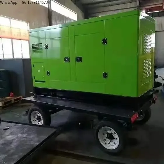 62.5kva 50kw mobile silent diesel generator 50kw with ZH4105ZD diesel engine / 4 wheels trailer and brushless alternator