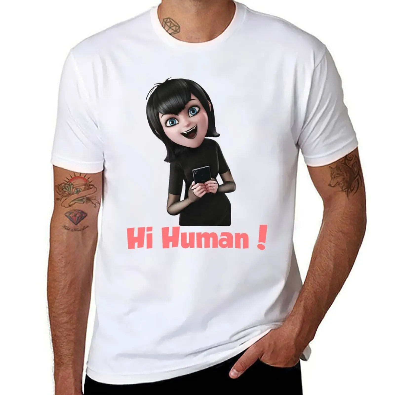 

Hotel Transilvania Mavis Cute and Happy Hi Human! T-Shirt man t shirt luxury t shirts for man graphic tees T-Shirt