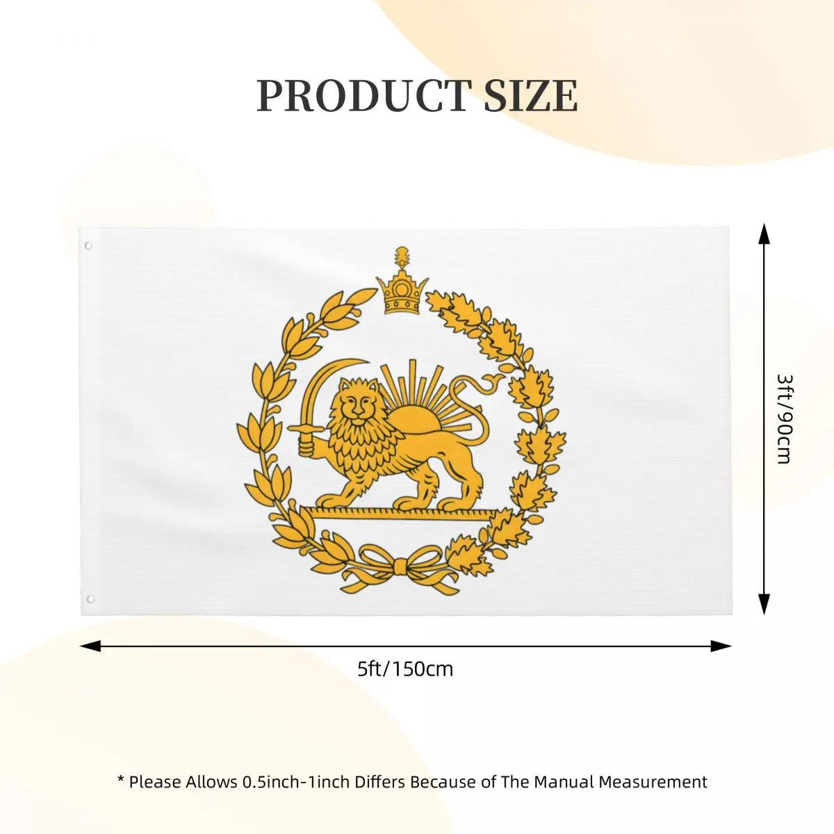 Lion And Sun Iran Persian Flag Iran Flag 3x5 ft Design Flags Banner Hanging For Indoor Outdoor Decor