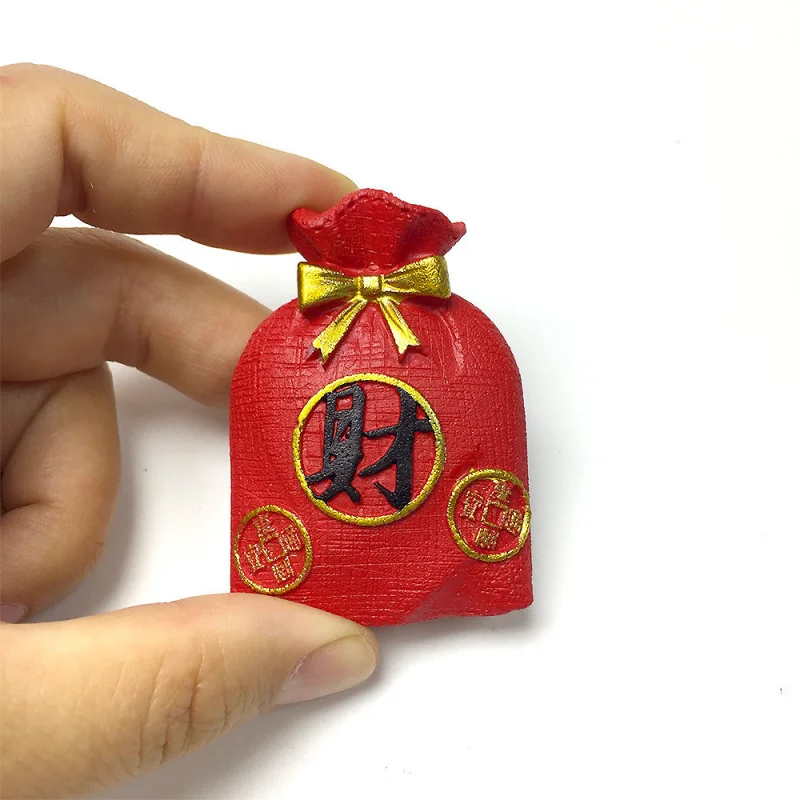 China Red Packet Theme 3D Resin Fridge Magnet, Cute Magnets & Home Decor Items, Imanes Para Nevera Refrigerator Magnets