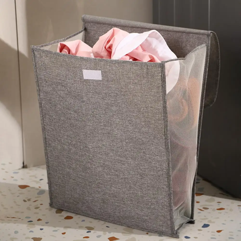 Multi-functional Storage Basket Clothes Storage Bag Collapsible Laundry Basket with Lid Capacity Clothes Hamper for Bathroom
