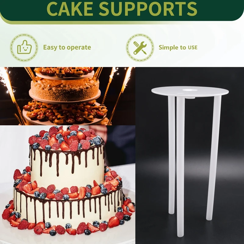 Suspension spacer Cake Supports - Pack of 18 Cake Stands, Reusable Dowel Rods, Cake