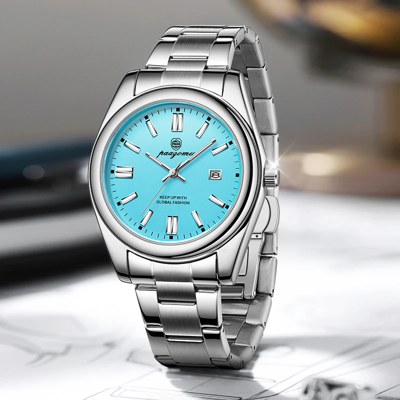 PAAZOMU Abstract Art Dial Men's Brand Authentic Trendy Fashion 2026 New High-quality Waterproof Luminous Quartz Watches Male+Box
