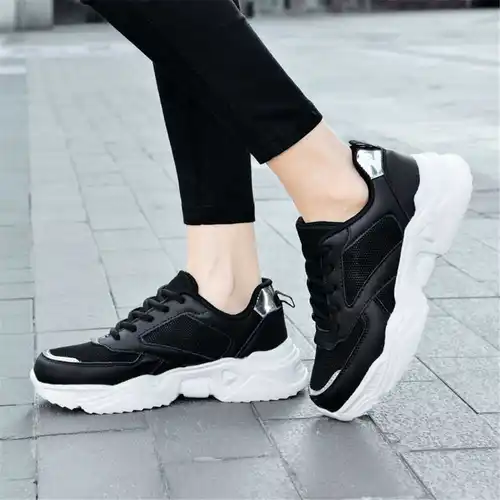 여성용 하이솔 걸 부츠 워킹 스니커즈, 여성용 블랙 스니커즈, 스포츠 바구니 메이커, 가장 저렴한 shuse ydx3, 39-40 