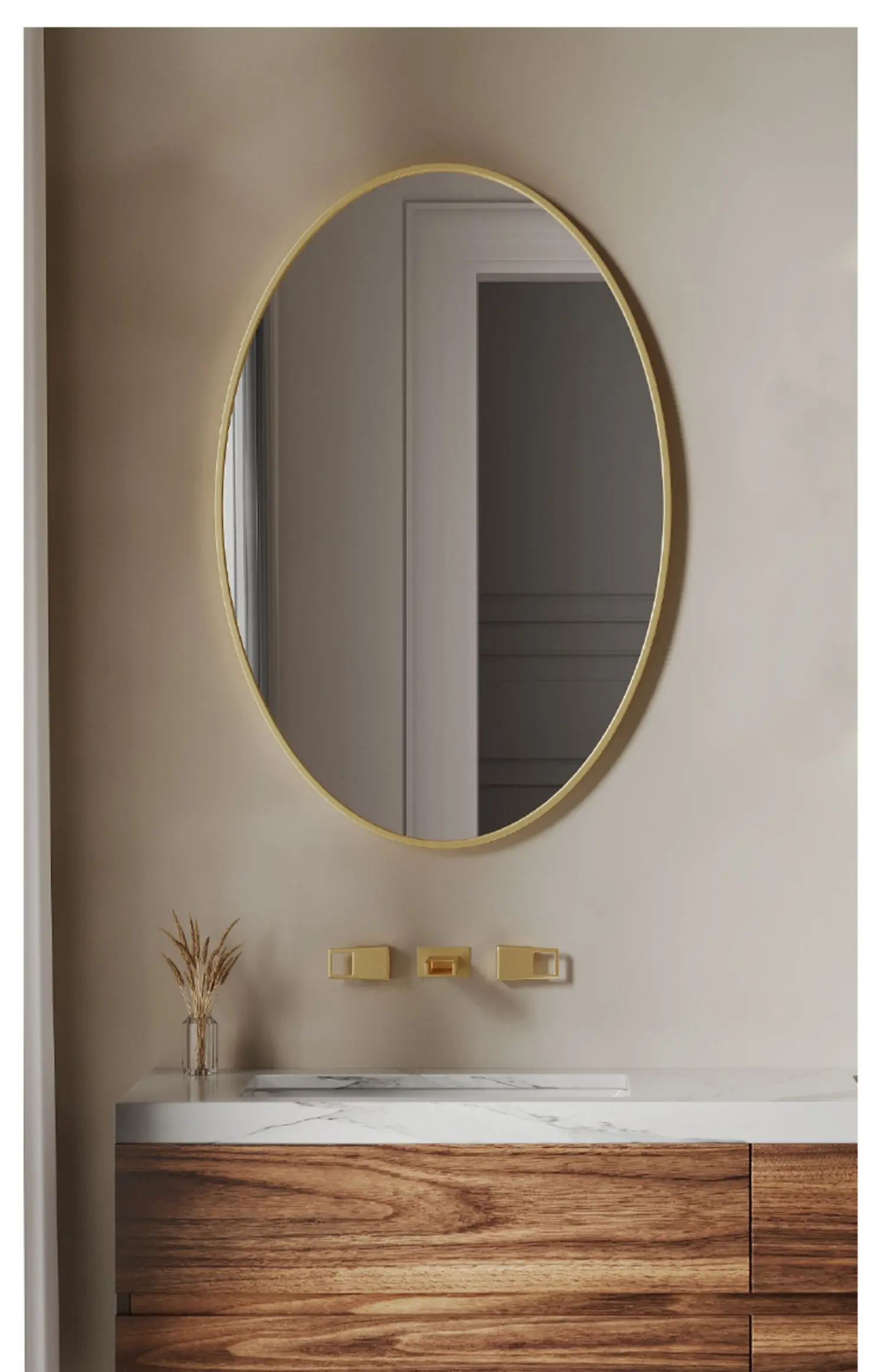 

Bathroom mirror wall hanging oval homestay bathroom mirror wall hanging with frame egg shaped bathroom oval mirror dressing