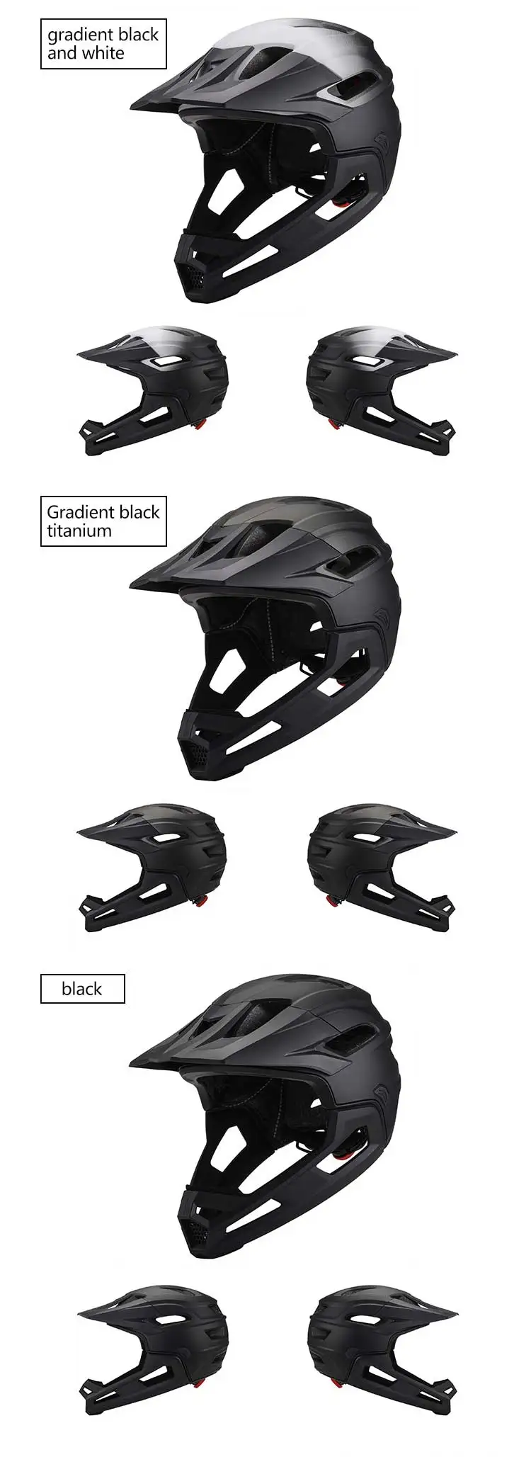 Eastinear's neuer Fahrrad-Mountainbike-Helm für Erwachsene, volles Gesicht, abnehmbarer einteiliger Motorrad-Schutzhelm, Kopfschutz – Detail 13